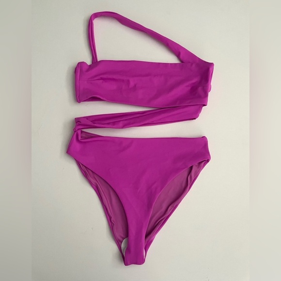 Agua Bendita X Free People Irisha One Piece Swimsuit Cut Out Purple - Picture 4 of 5